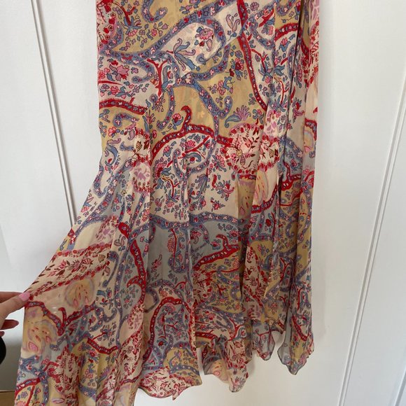 Veronica Beard Kimber Silk Midi-length Dress Multi-color One Shoulder Drapey - Picture 9 of 12